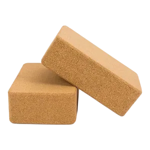 2 x Cork Yoga Block Organic Yoga Prop Accessory Exercise Brick