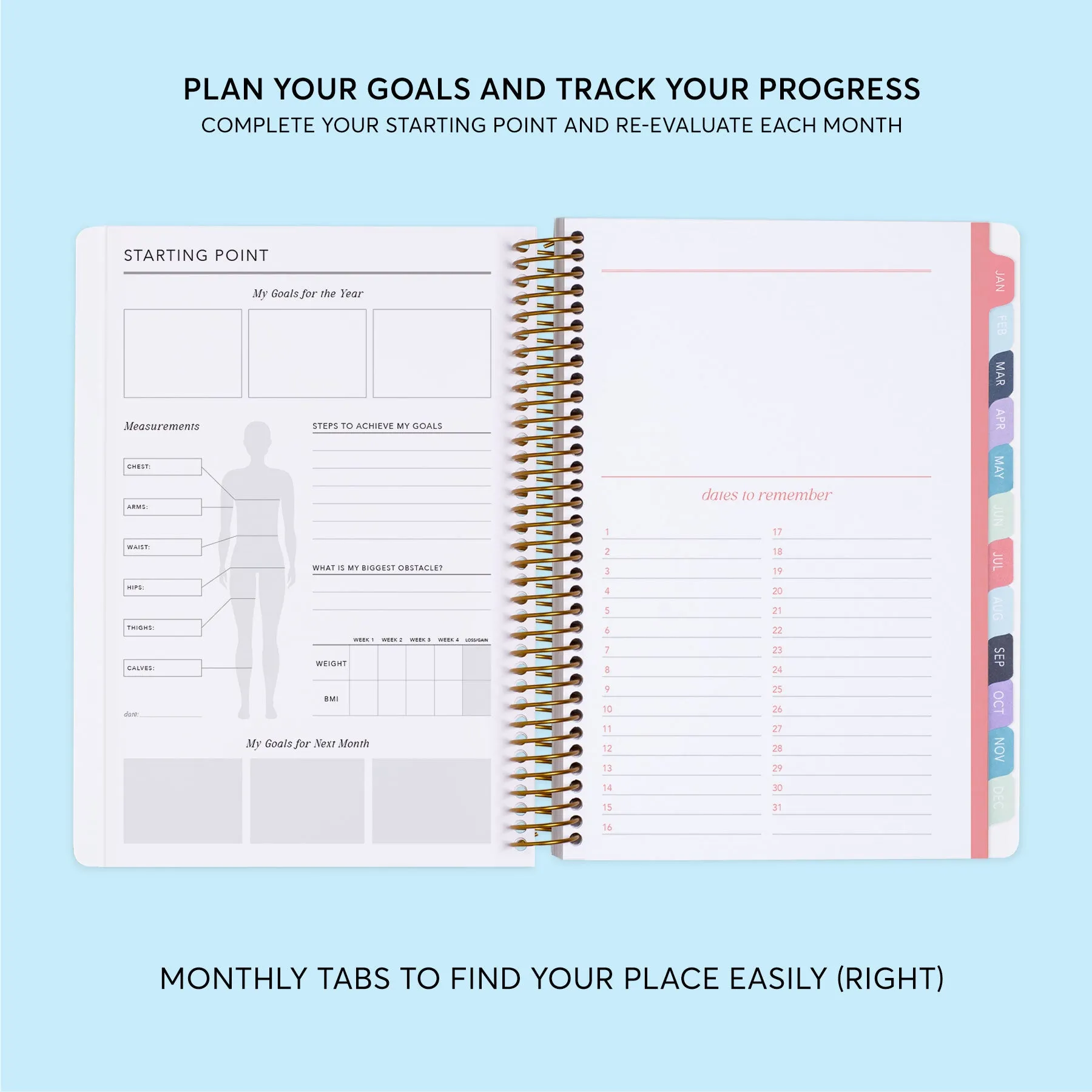 6x9 Fitness Planner - Multicolor Flowing Ink