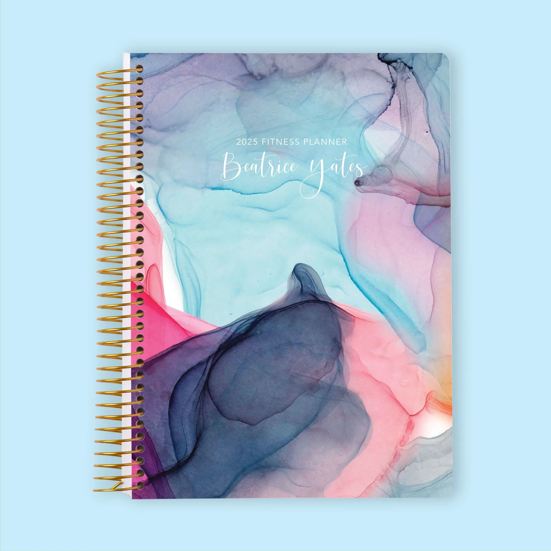 6x9 Fitness Planner - Multicolor Flowing Ink