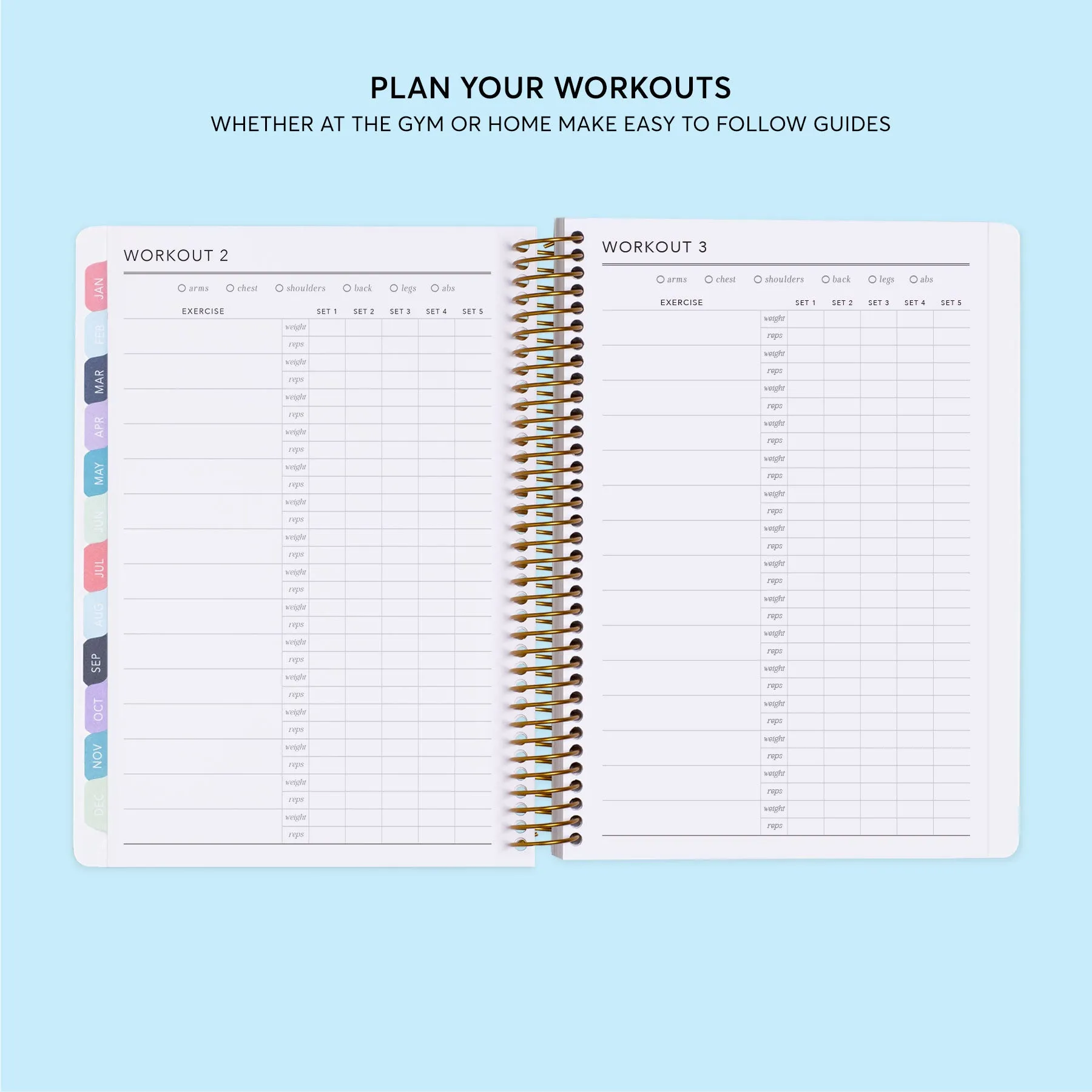 6x9 Fitness Planner - Multicolor Flowing Ink