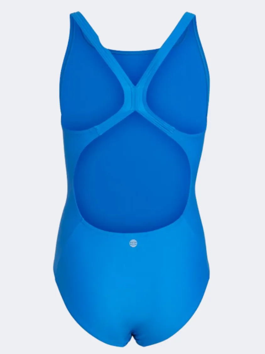 Adidas Solid Kids Girls Swim Monokini Blue/Bliss Pink