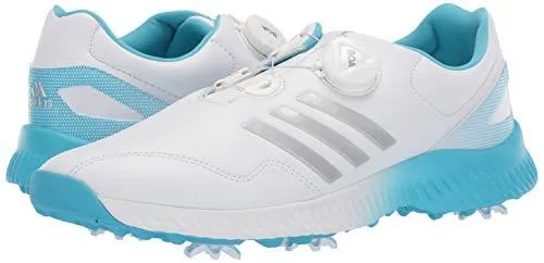 adidas Womens Response Bounce BOA Golf Shoe FTWR White/Silver Metallic/Bright Cyan 9.5 M US