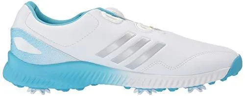 adidas Womens Response Bounce BOA Golf Shoe FTWR White/Silver Metallic/Bright Cyan 9.5 M US