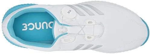adidas Womens Response Bounce BOA Golf Shoe FTWR White/Silver Metallic/Bright Cyan 9.5 M US