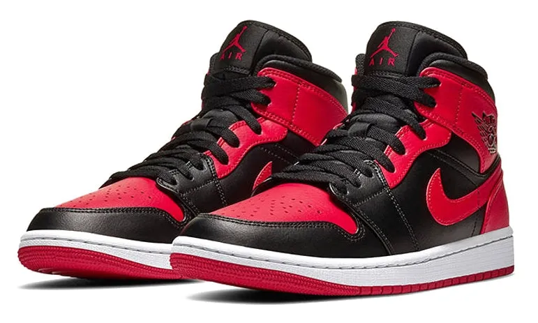 Air Jordan 1 Mid shoes black gym red white