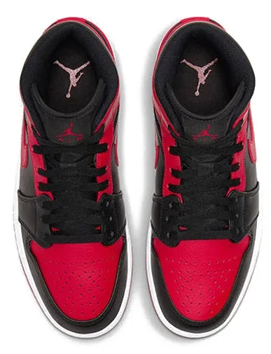 Air Jordan 1 Mid shoes black gym red white