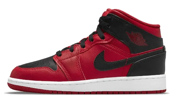 Air Jordan 1 Mid shoes Gym Red Black White GS