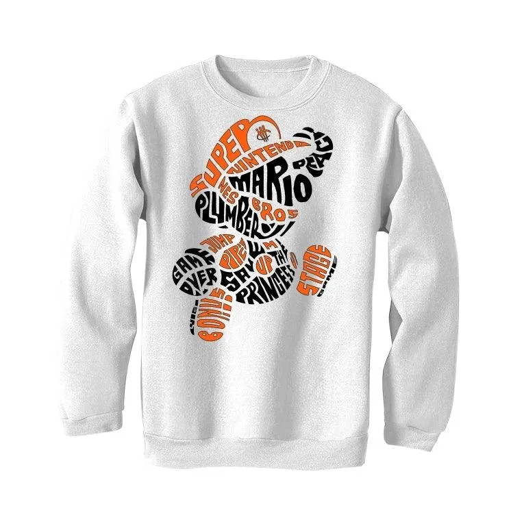 Air Jordan RETRO 1 (Orange black) 2019 White T-Shirt (Mario bro’s )