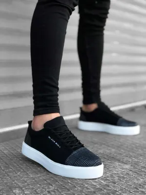 BA0104 Lace-up Black Plaid Suede Black Sole Sports Classic Men's Shoes