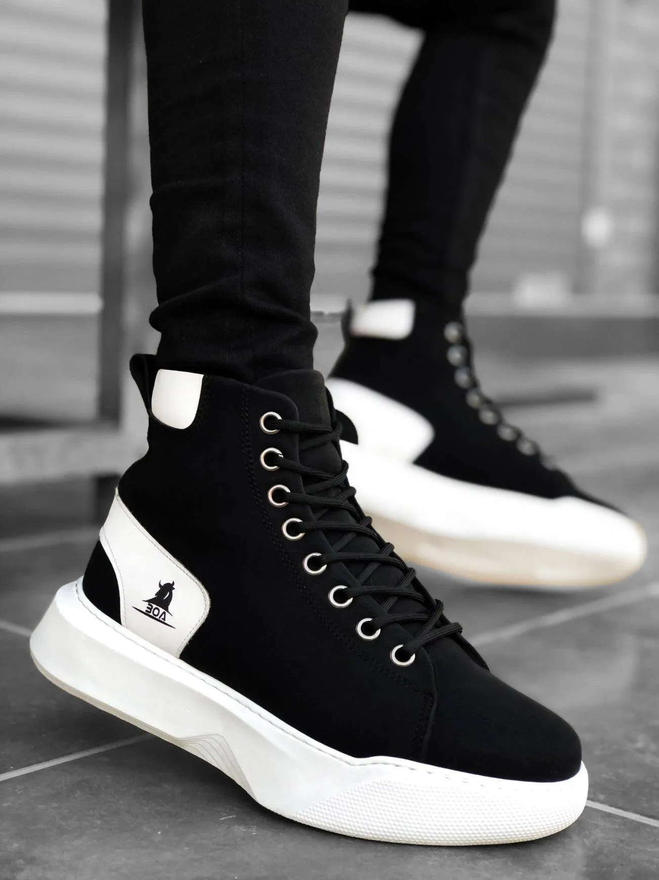 BA0155 Lace-Up Men's High Sole Sport Boots
