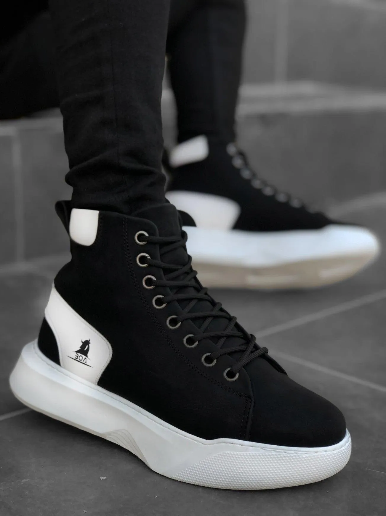 BA0155 Lace-Up Men's High Sole Sport Boots