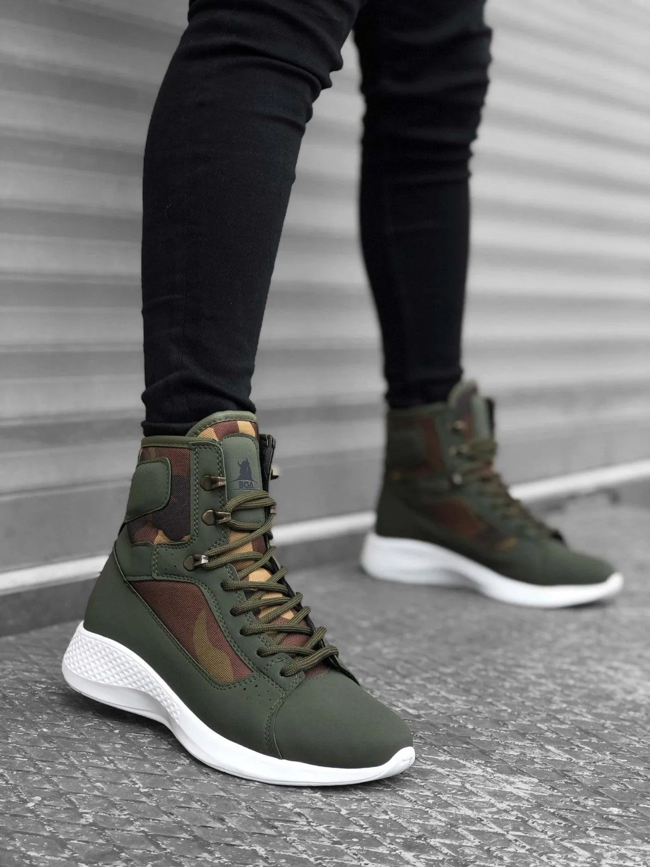 BA0600 Lace-up Camouflage Short Boxer Sport Boots