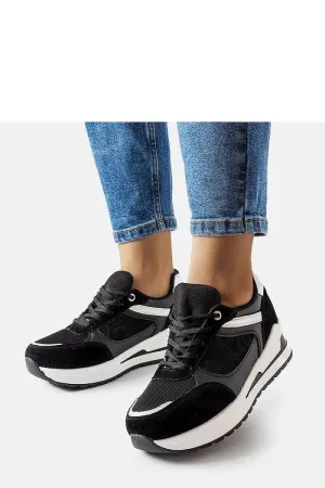 Black sneakers with an elegant insert