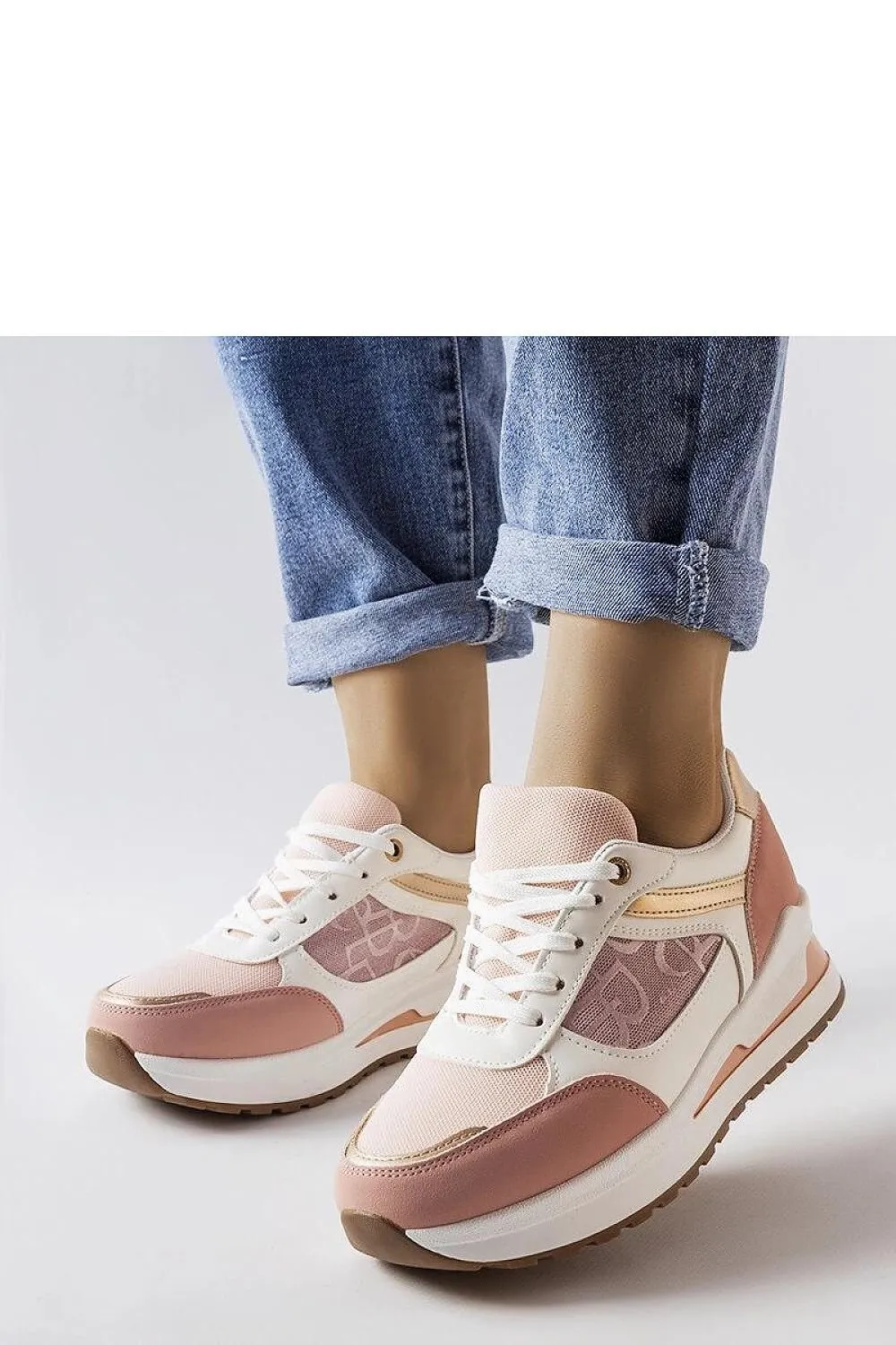 Black sneakers with an elegant insert
