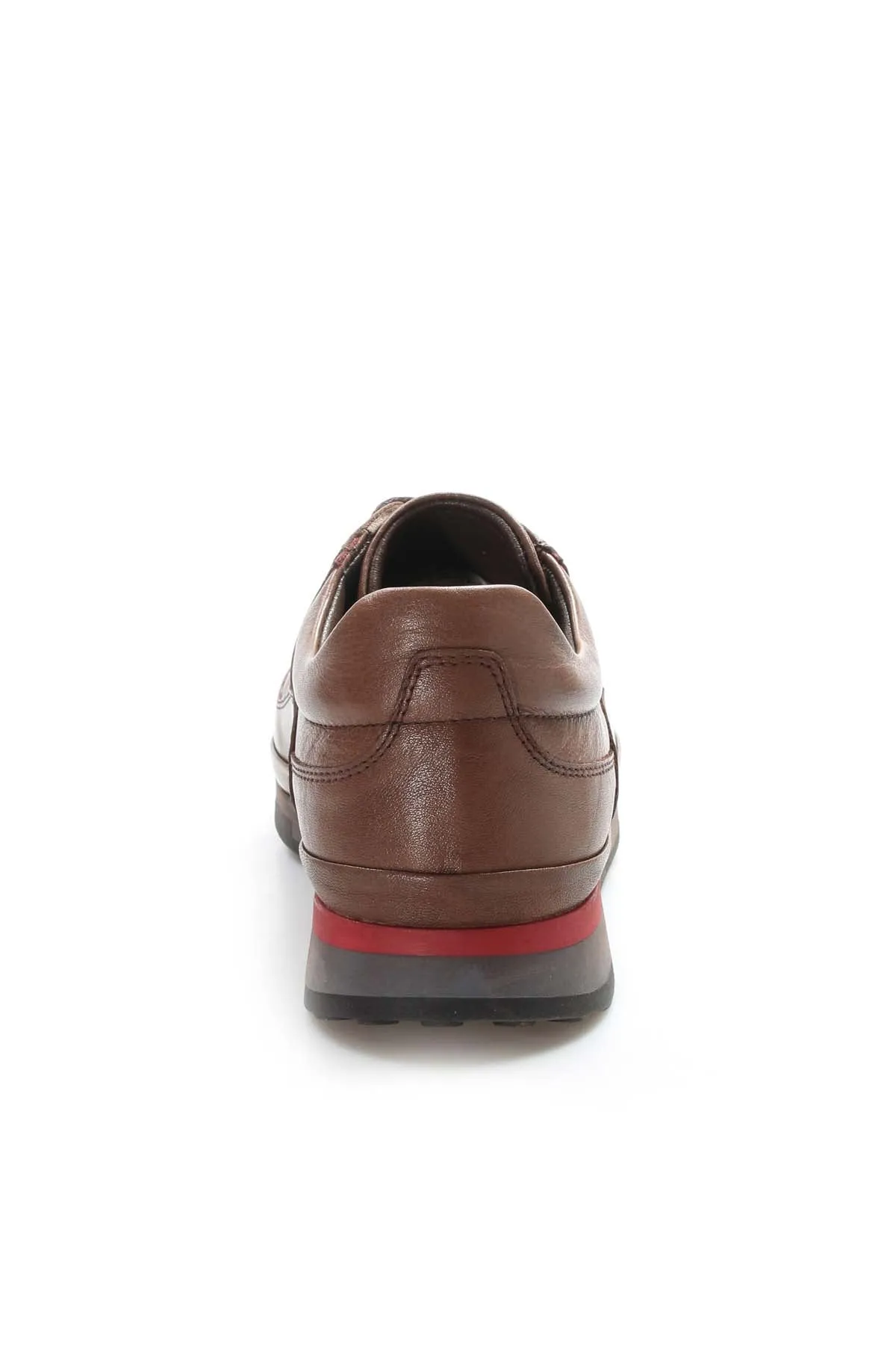 Brown Leather Lace-Up Sneakers Wessi