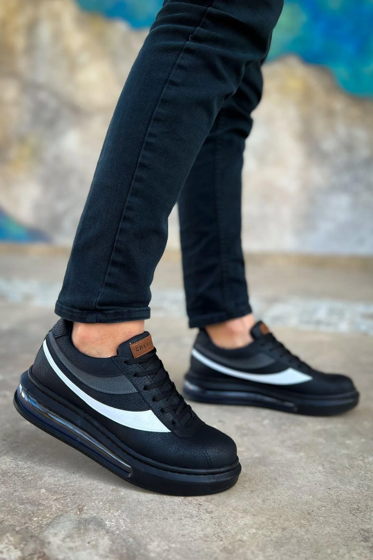 CH172 Men's Sport Sneakers Shoes BLACK