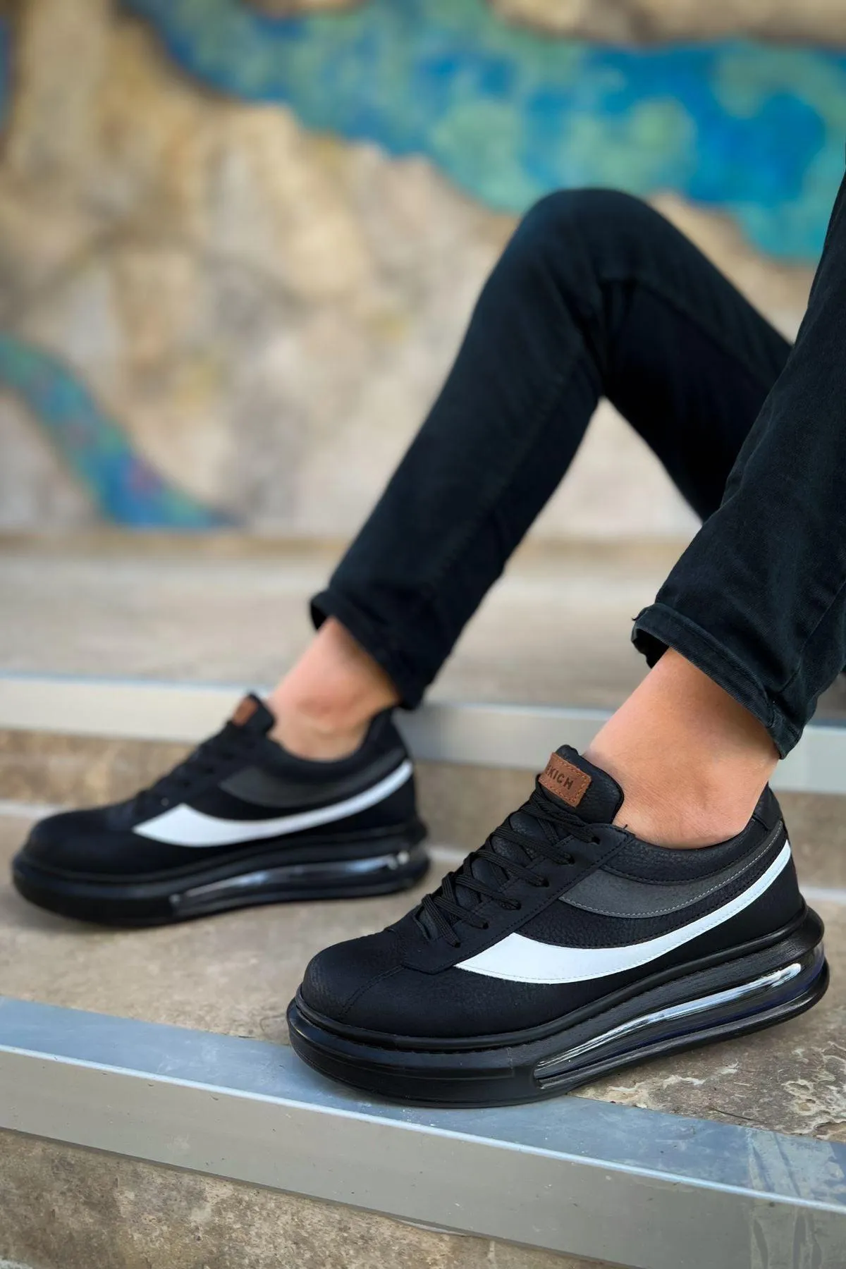 CH172 Men's Sport Sneakers Shoes BLACK