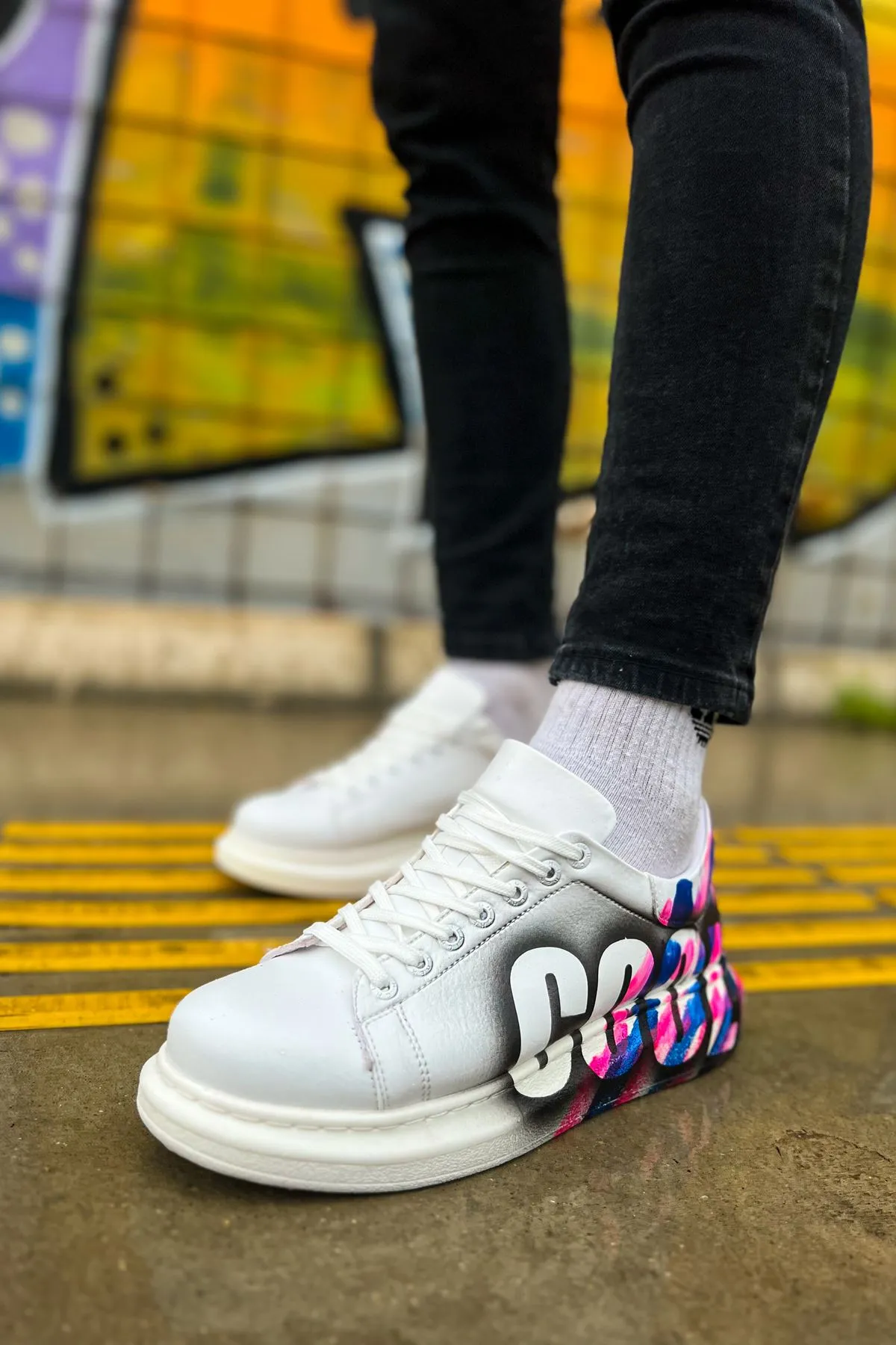 CH254 Men's Sport Sneakers Shoes PINK / BLUE COOL