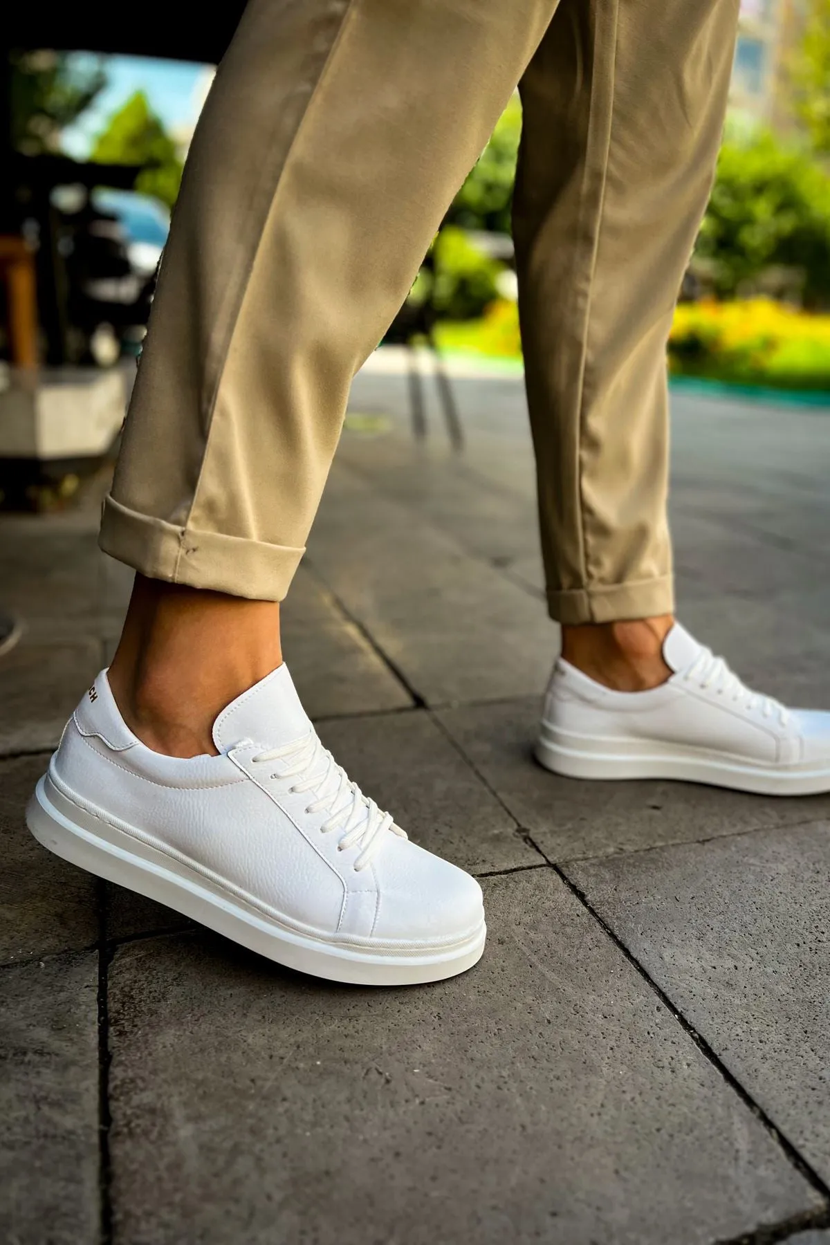 CH979 Santoni CRT Sport Men's Sneakers Shoes WHITE