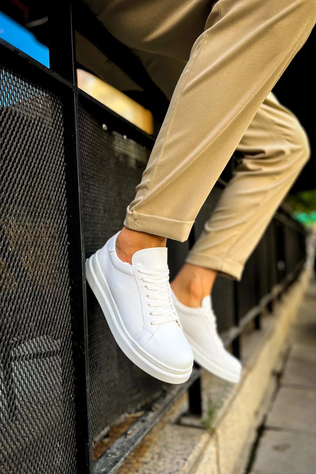CH979 Santoni CRT Sport Men's Sneakers Shoes WHITE