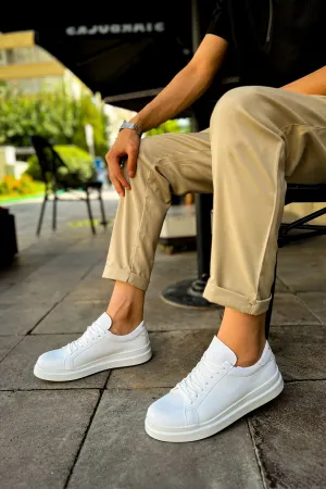 CH979 Santoni CRT Sport Men's Sneakers Shoes WHITE