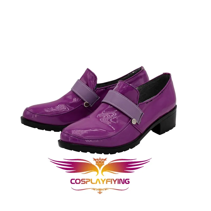 Comics JoJo's Bizarre Adventure Caesar Anthonio Zeppeli Purple Cosplay Shoes Boots Custom Made for Adult Men and Women Halloween Carnival