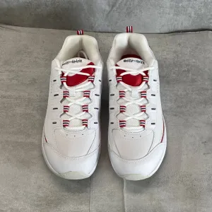 EASY SPIRIT Women's White/Red Romy Leather Lace-Up Walking Shoes SZ 10
