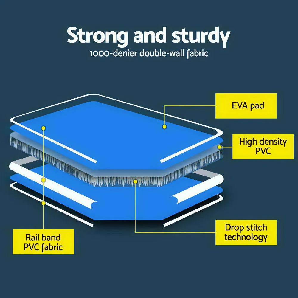 Everfit 4X1M Inflatable Air Track Mat 20CM Thick with Pump Tumbling Gymnastics Blue