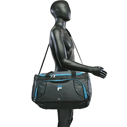 Fila Racer Sm Travel Gym Sport Duffel Bag, Grey/Blue