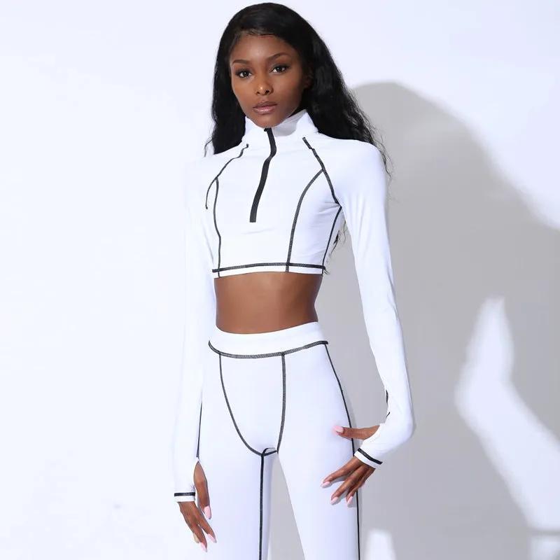 Fitness Crop Top Leggings Set