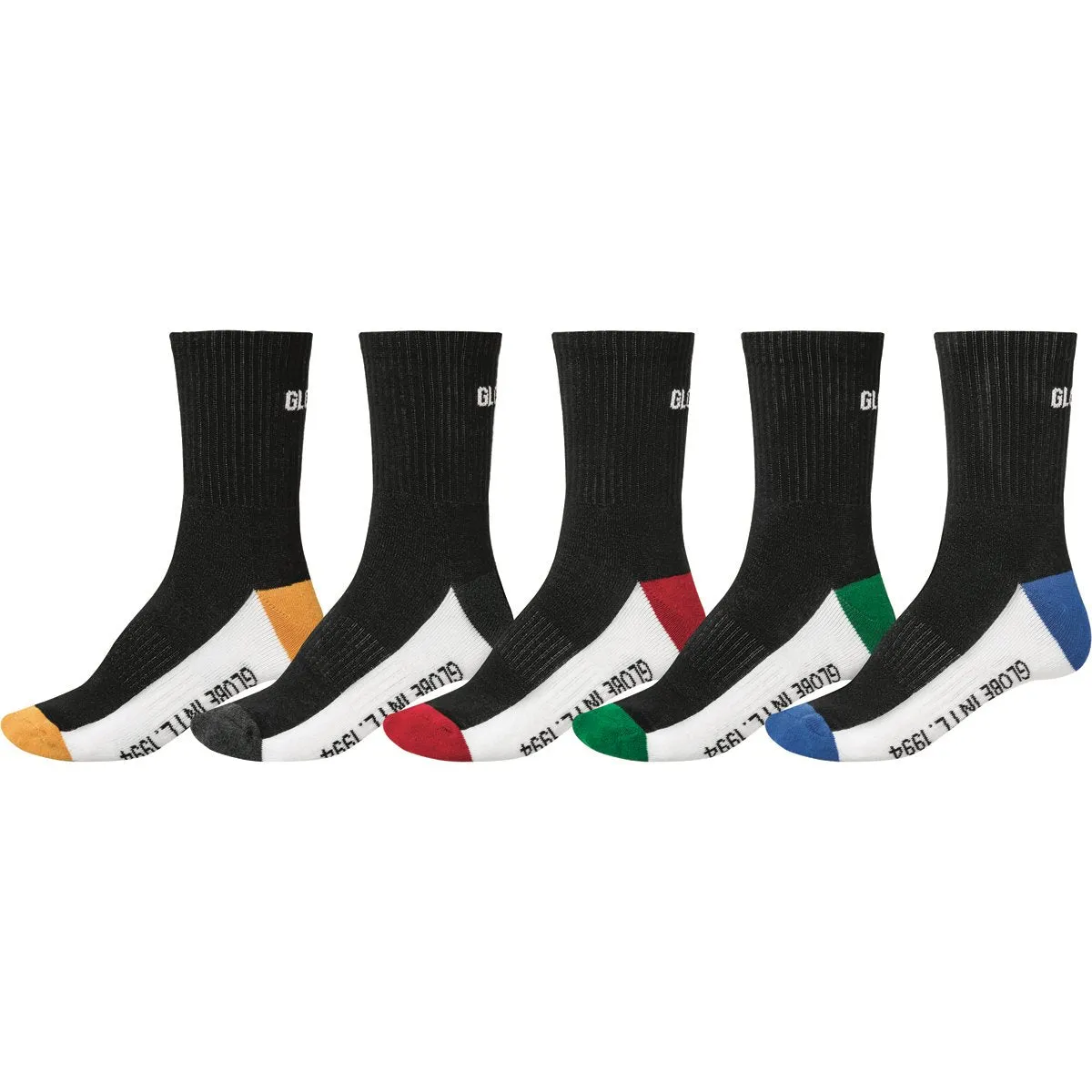 Globe Shoes - Prime Crew Sock 5 Pack