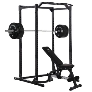 Hit Fitness Athletic Pack Plus 120kg | Rack - Bench - Black Bumper Plates