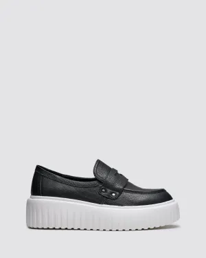 INSPIRE PLATFORM SNEAKERS BLACK LEATHER
