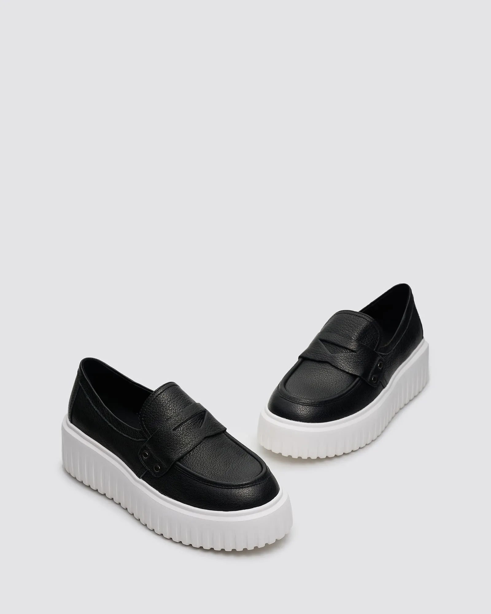 INSPIRE PLATFORM SNEAKERS BLACK LEATHER