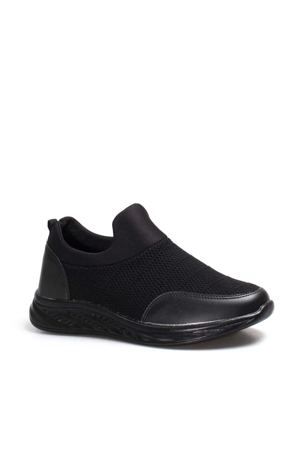 Men's Black Mesh Slip-On Sneakers with Cushioned Sole - Wessi