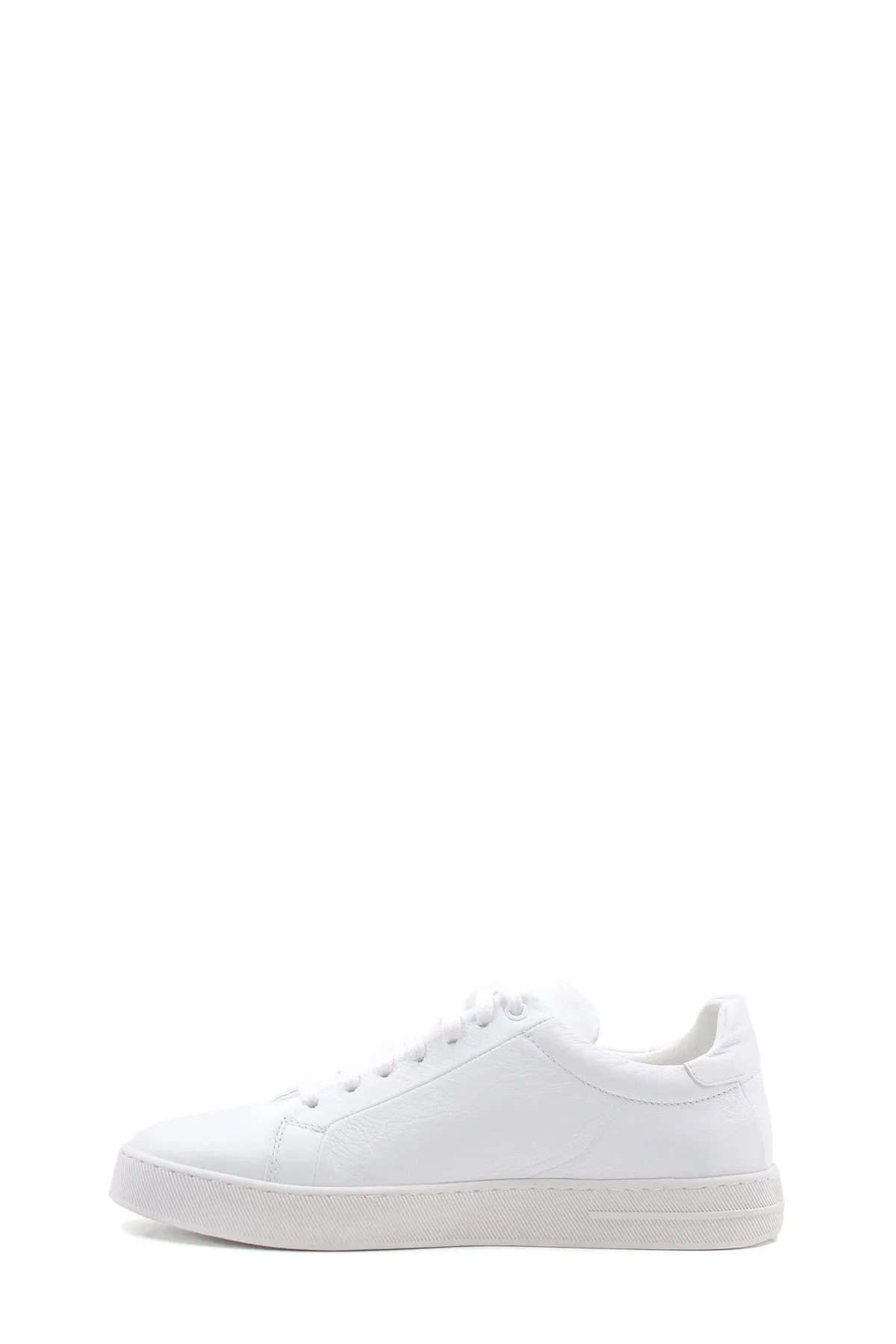 Men's Classic White Leather Sneakers with Lace-Up Design - Wessi