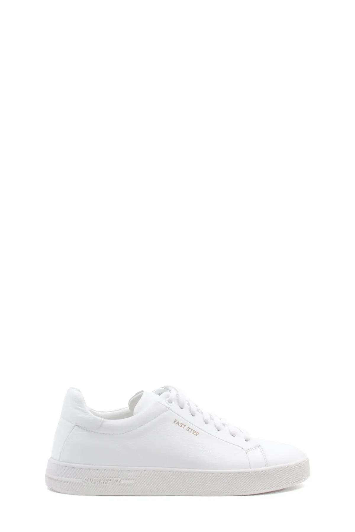 Men's Classic White Leather Sneakers with Lace-Up Design - Wessi