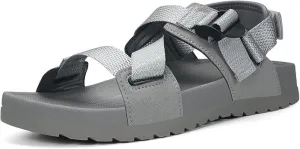 New Retail $90  KUKTO Mens Womens Sport Sandals Athletic Hiking Sandals with Arch Support Outdoor Adjustable Open Toe Summer Shoes for Walking Beach Casual Camping GREY Fits Men 9.5, Women 10.5