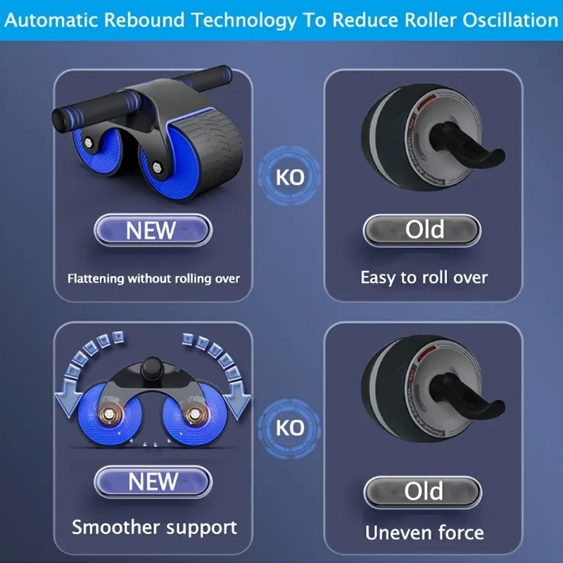 Rebound Abdominal Roller Wheel For Abdominal Exercise Fitness With Knee Mat