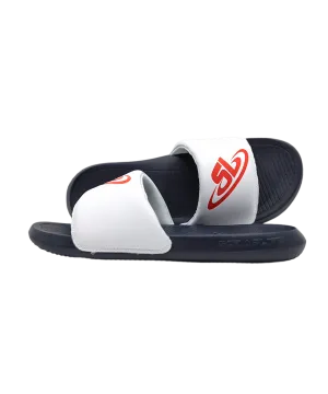 ScrapLife Sport Slides - Navy/White With Red Logo Wrestling Shoes