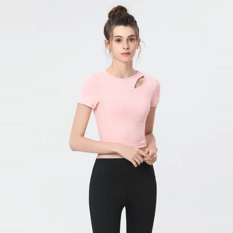 Shoulder Slit Cropped Active Top