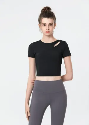 Shoulder Slit Cropped Active Top
