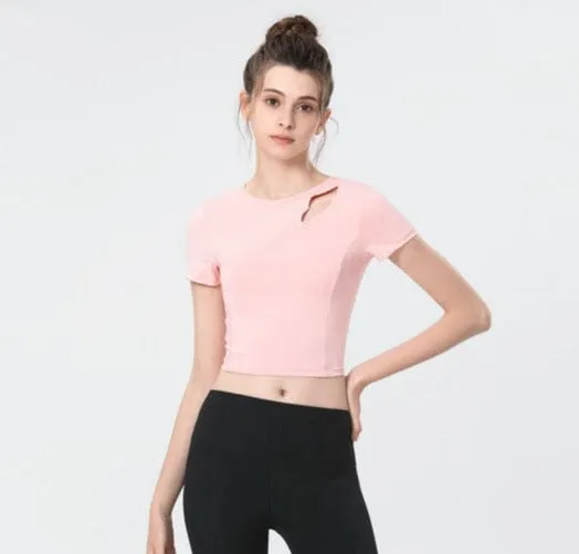 Shoulder Slit Cropped Active Top
