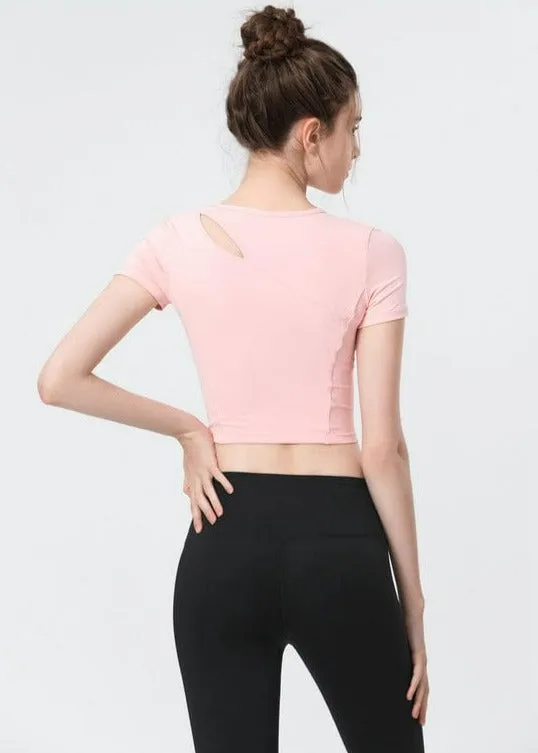 Shoulder Slit Cropped Active Top