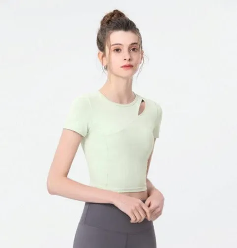 Shoulder Slit Cropped Active Top