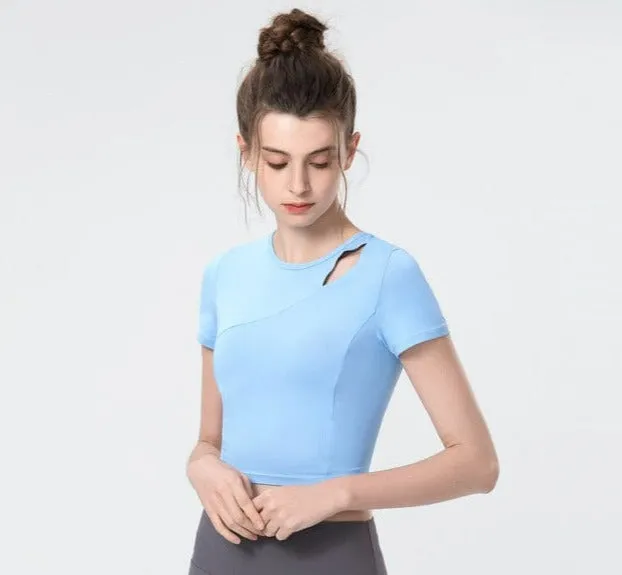 Shoulder Slit Cropped Active Top