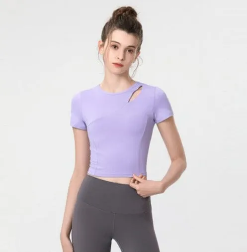Shoulder Slit Cropped Active Top