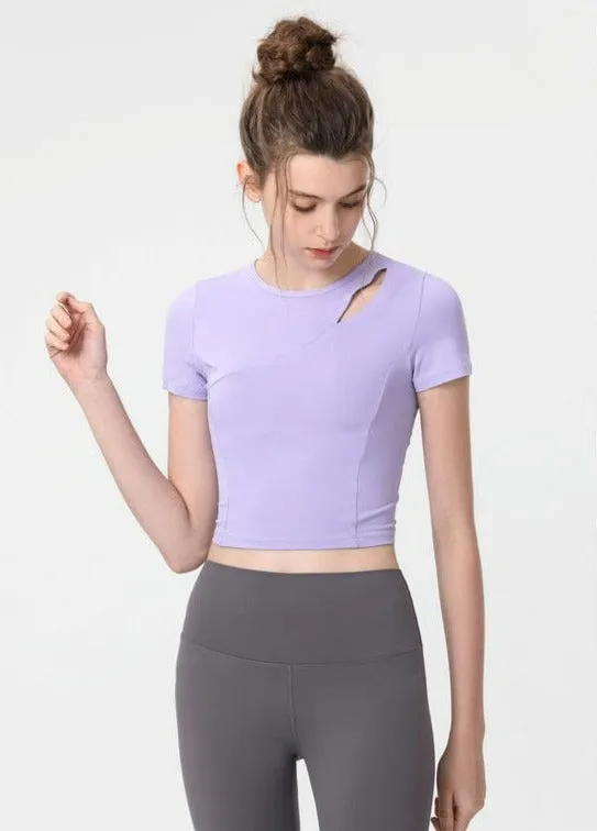 Shoulder Slit Cropped Active Top