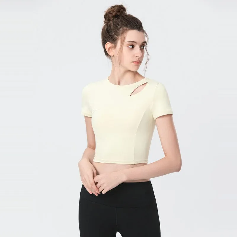 Shoulder Slit Cropped Active Top