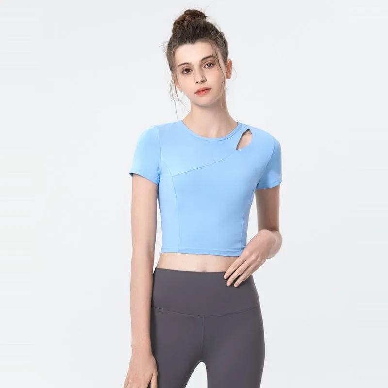 Shoulder Slit Cropped Active Top
